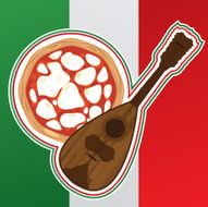Italian pizza and mandolino