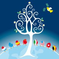 Easter peace cute curly tree