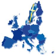 Sweden on map of European Community with all countries