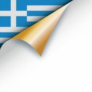 Page curl revealing Greek flag