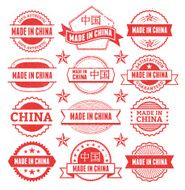 Made in the China Grunge Badge Set