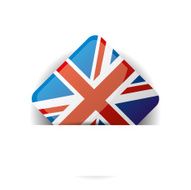 Glossy icon with Flag of Great Britain in white pocket