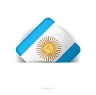 Glossy icon with Flag of Argentina in white pocket