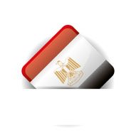 Glossy icon with Flag of Egypt in white pocket