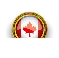 Golden Sign with Flag of Canada in white pocket