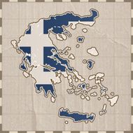 Greece Flag Map N2