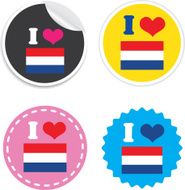 I Love Holland flag Badge or sticker