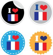 I Love France badge or sticker