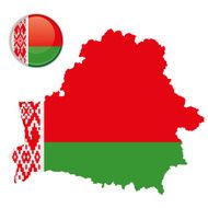 Belarus map &amp; flag