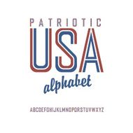 American flag themed alphabet Vector