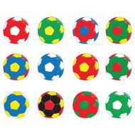 Footballs in World Flag Colours