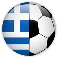 Greece Flag with Soccer Ball Background N3