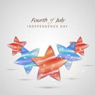 Stars in red and blue colors on shiny grey background