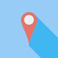 Map pointer single flat icon N7