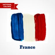 Painted watercolor France flag Stylish background