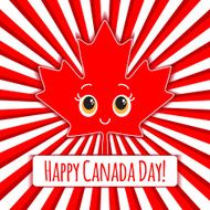 Happy Canada Day card Vector N5