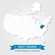 West Virginia state USA administrative map