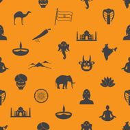 india country theme symbols seamless color pattern eps10