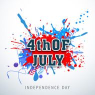 Text 4th of July on national flag color grungy background