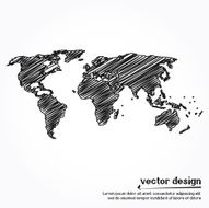 Vector sketch world map design