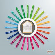 White Ring With House Colored Flags