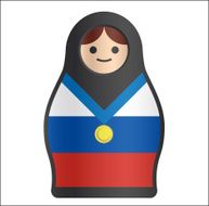 Matrioshka Russian Doll with Gold Medal