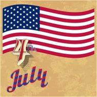 Vintage style greeting card for Independence Day