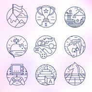 Set round vector icons