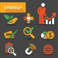 Strategy concept icons vector