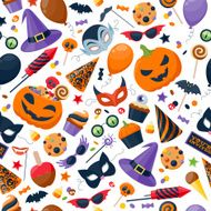 Halloween party colorful seamless pattern vector illustration N2