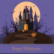 Happy Halloween The road to the castle among trees N2