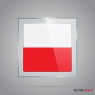 Vector of glass frame with polish flag inside