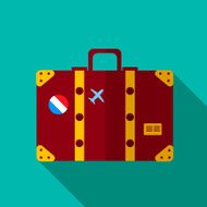 luggage suitcase for travel Vector illustration in flat style