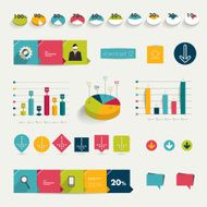 Collection of colorful flat infographic elements N3