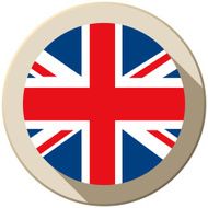 UK Flag Button Icon Modern N2