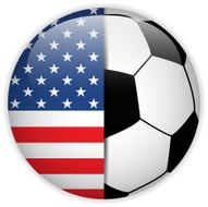 USA Flag with Soccer Ball Background N2