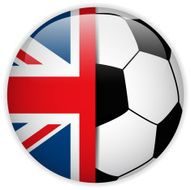 UK Flag with Soccer Ball Background N2