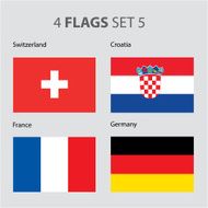 Switzerland Croatia France Germany Flags (vector Art)