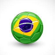 Soccer ball with brazil flag