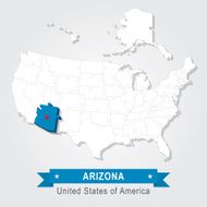 Arizona state USA administrative map