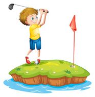 Young man playing golf N4