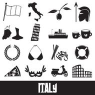 italy country theme symbols and icons set eps10 N2