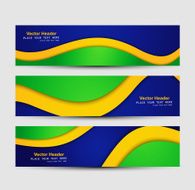Brazil flag colors concept banner and header set