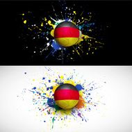Germany flag with soccer ball dash on colorful background