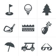 golf Icons Set Vector Design