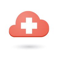 Cloud icon with a swiss flag