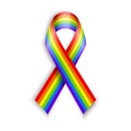 Rainbow Ribbons Isolated on white with transparent shadow