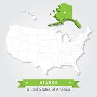 Alaska state USA administrative map