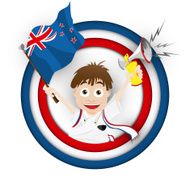 New Zealand Soccer Fan Flag Cartoon N2