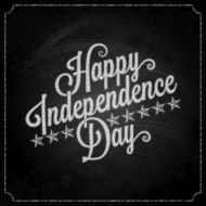 independence day vintage lettering chalk background